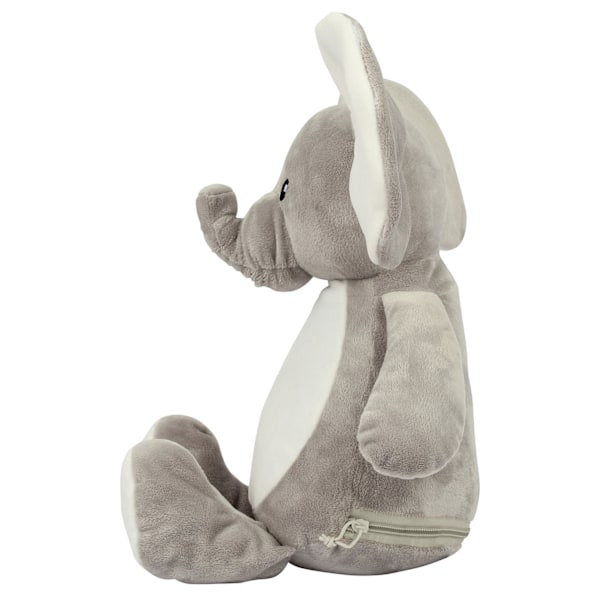 Mumbles Zipped Elephant Plyschleksak En Storlek Grå Grey One Size