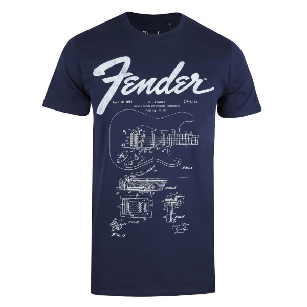 Fender Herr T-shirt med print S Marinblå Navy S