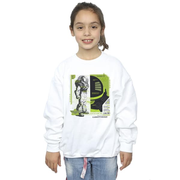 Disney Flickor Lightyear Buzz Tech Panel Tröja 3-4 År Vit White 3-4 Years
