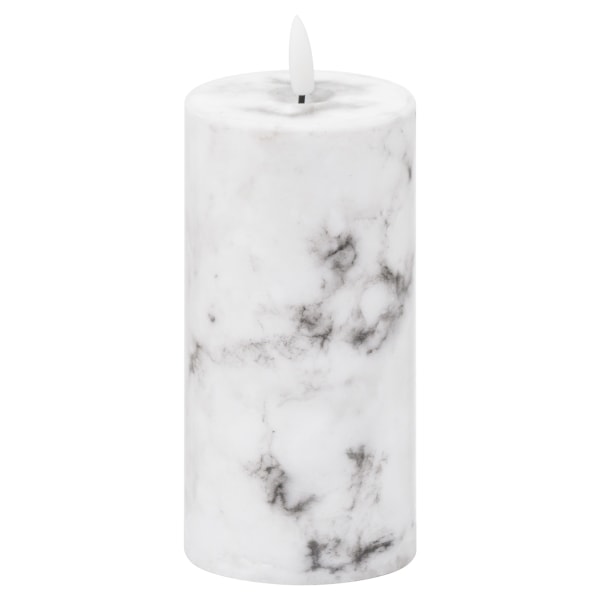 Hill Interiors Luxe Collection Marble Natural Glow Electric Can White/Black 23cm x 9cm x 9cm