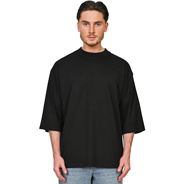 Casual Classics Unisex Vuxen Kammad Ringspunnen Bomull Förlängd Halsringning Black XXL