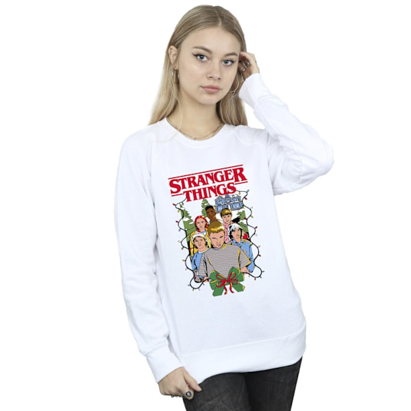 Netflix Dam/Kvinnor Stranger Things Jul Affisch Sweatshirt White XL
