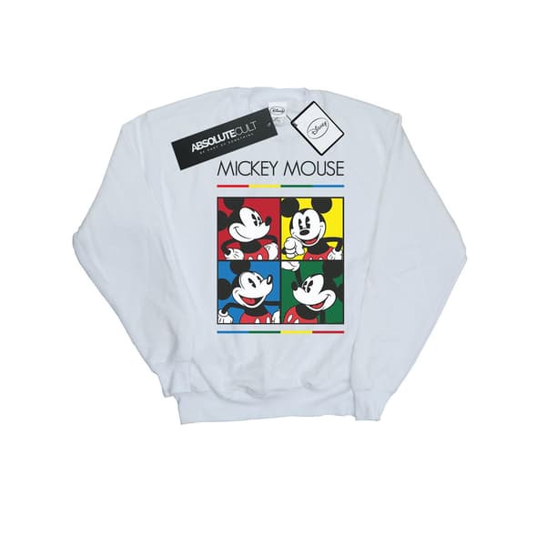 Disney Herr Mickey Mouse Square Colour Sweatshirt XL Vit White XL