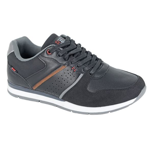 R21 Herr Kontrast Detalj Snörskor Tränare 6 UK Svart Black 6 UK