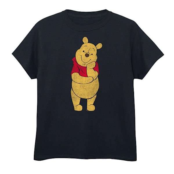 Winnie the Pooh flickor klassisk bomull T-shirt 7-8 år svart Black 7-8 Years