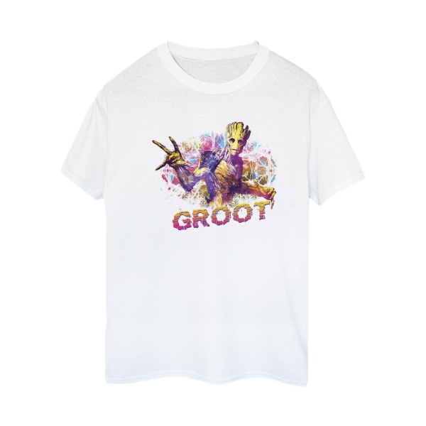 Marvel Dam/Kvinnor Guardians Of The Galaxy Abstrakt Groot Bomull T-shirt White XL