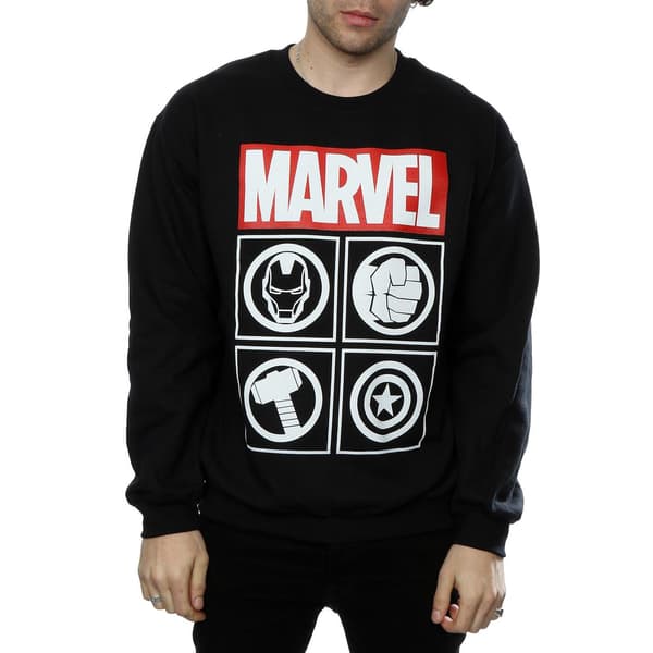 Avengers Herr Ikoner Sweatshirt S Svart Black S
