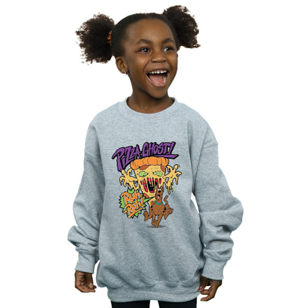 Scooby Doo Flickor Pizza Ghost Sweatshirt 7-8 År Sports Grey Sports Grey 7-8 Years