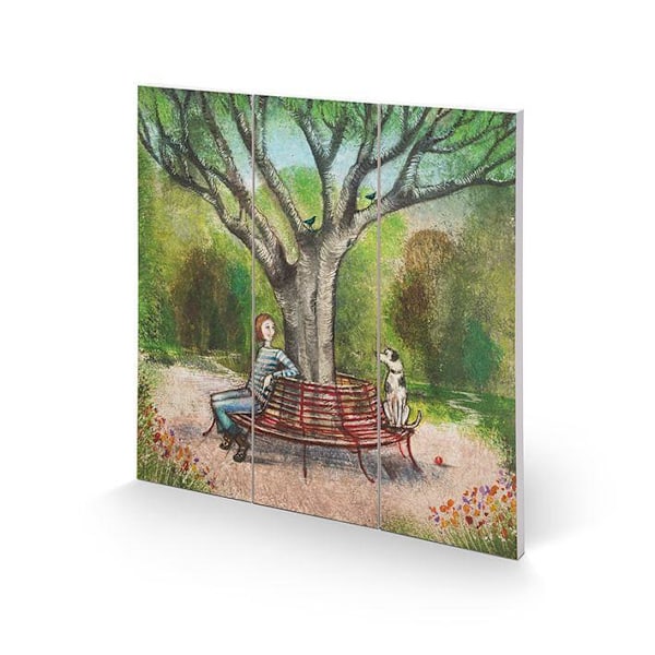 Joe Ramm A Roundabout Conversation Square Print 30cm x 30cm Grön Green/Brown/Red 30cm x 30cm