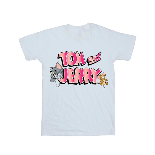 Tom And Jerry Dam/Damer Gradient Logo Bomull Boyfriend T-Sh White 5XL