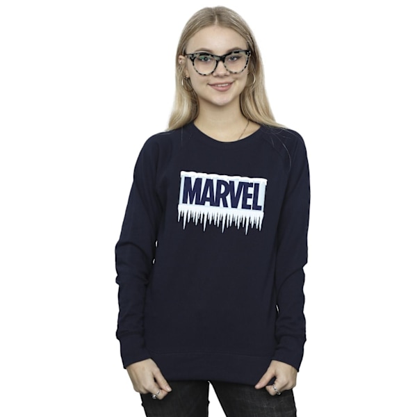 Marvel Dam/Kvinnor Islogotyp Sweatshirt 3XL Marinblå Navy Blue 3XL