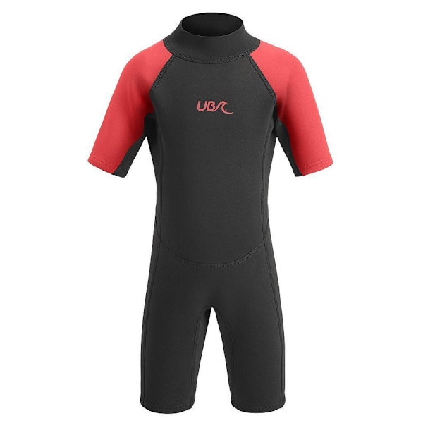 Urban Beach Barn/Barn Sharptooth Kortärmad Våtdräkt 3-4 Black/Red 3-4 Years