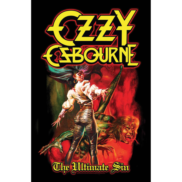 Ozzy Osbourne The Ultimate Sin textilaffisch 106 cm x 70 cm svart Black/Red/Yellow 106cm x 70cm