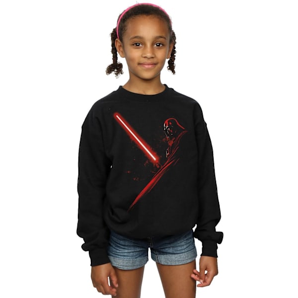 Star Wars Darth Vader Ljussabel Sweatshirt för flickor 7-8 år Svart Black 7-8 Years