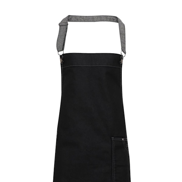 Premier Unisex Vuxen District Vaxad Look Denim Haklappsförkläde En Storlek Black Denim One Size