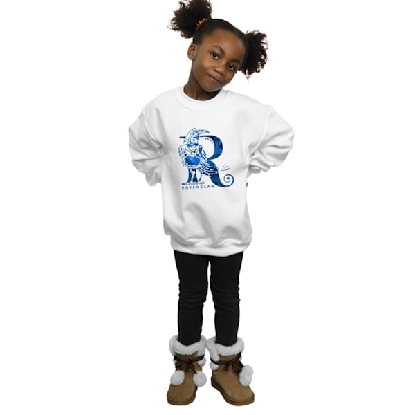 Harry Potter Flickor Ravenclaw Raven Sweatshirt 7-8 År Vit White 7-8 Years
