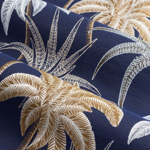 Wylder Galapagos Jacquard Öglegardiner 117cm x 137cm Marinblå Navy 117cm x 137cm