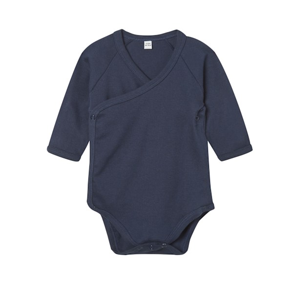 Babybugz Baby Kimono Långärmad Body 0-3 Månader Nautical Nautical Navy 0-3 Months