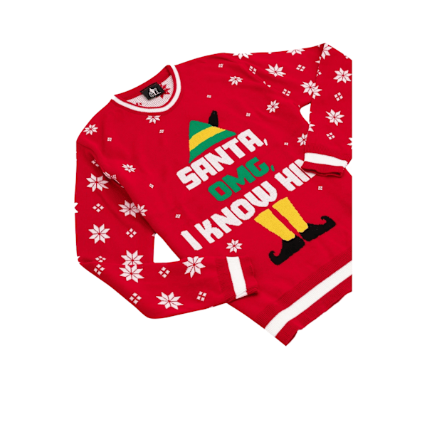 Elf Unisex Vuxen Stickad Jultröja M Röd Red M