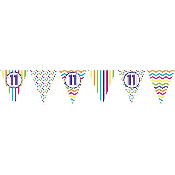 Kreativt festpapper vimpel 11:e födelsedagsbann One Size Multi Multicoloured One Size