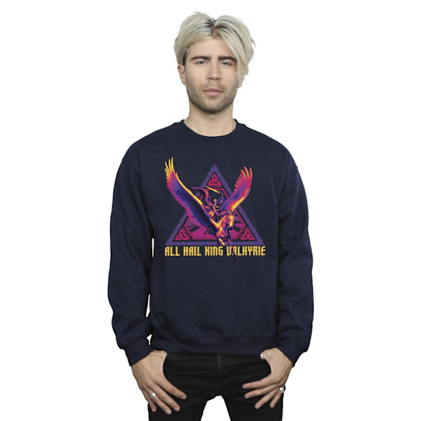 Marvel Herr Thor Love And Thunder All Hail Valkyrie Sweatshirt Navy Blue M