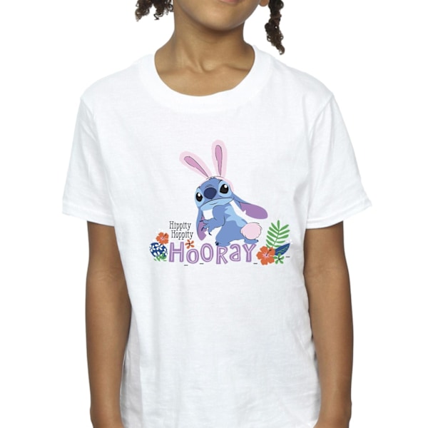 Disney Girls Lilo & Stitch Hippity Hop Stitch Bomull T-shirt 5-6 år Vit White 5-6 Years