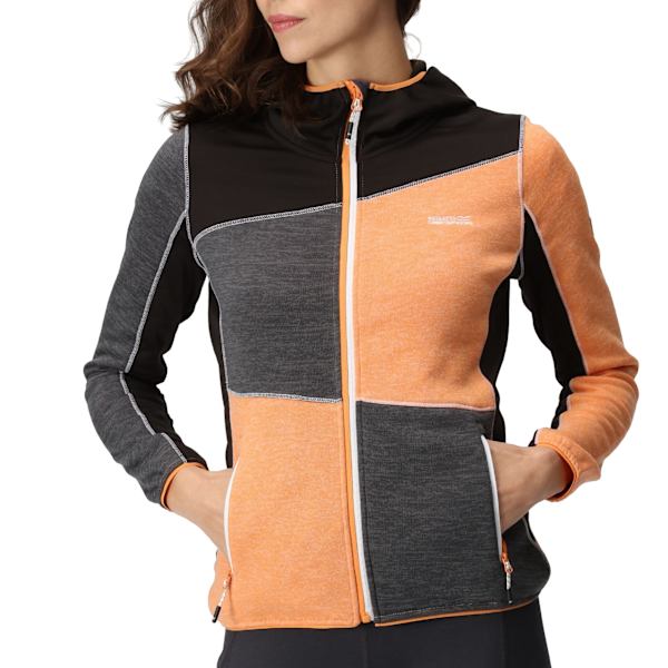 Regatta Dam/Kvinnor Walbury VI Marl Full Zip Fleecejacka 10 Apricot Crush/Black 10 UK
