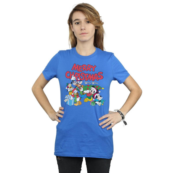 Disney Dam/Damer Mickey Och Vänner Vinterönskningar Bomull Boyfriend T-Shirt S Royal Blue Royal Blue S