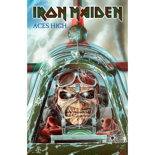Iron Maiden Aces High Textile Poster 106cm x 70cm Blå/Grön/Wh Blue/Green/White 106cm x 70cm