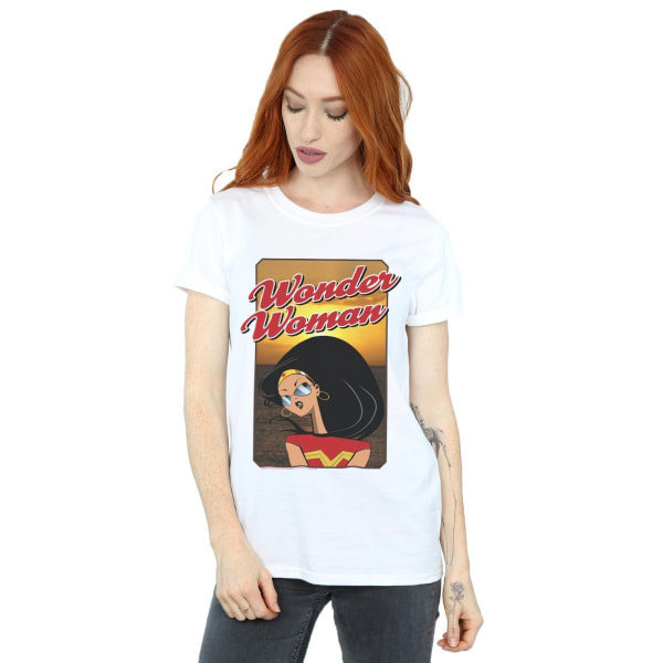 DC Comics Dam/Dam Wonder Woman Sunset Cotton Boyfriend T- White 3XL