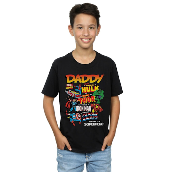 Marvel Boys Our Dad Superhero T-Shirt 5-6 år Svart Black 5-6 Years