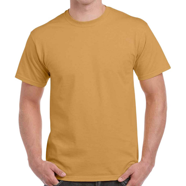 Gildan Herr T-shirt i Tjock Bomull XXL Gammal Guld Old Gold XXL