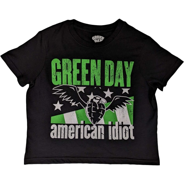 Green Day Dam/Dam American Idiot Wings Crop Top L Svart Black L