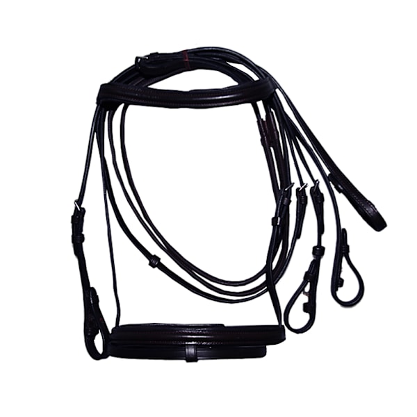 Hy Padded Cavesson Bridle med gummigrepp tyglar X-Full Svart Black X-Full