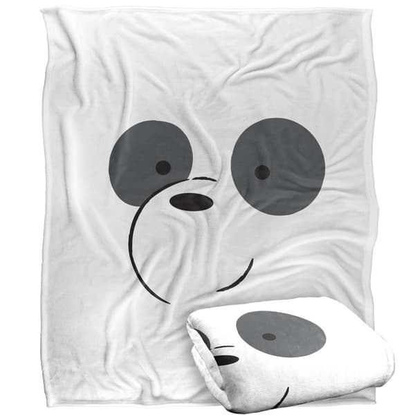 We Bare Bears Silky Panda Supersoft Filt En Storlek Vit/Grå White/Grey One Size
