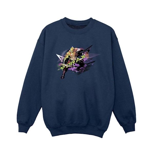 Marvel Boys Guardians Of The Galaxy Abstract Drax Sweatshirt 5- Navy Blue 5-6 Years