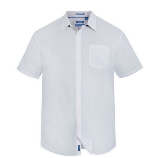 D555 Herr Delmar Kingsize Kortärmad Klassisk Vanlig Skjorta 2X White 2XL