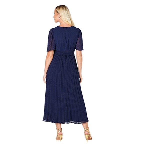 Dorothy Perkins Dam/Kvinnor Plisserad Dobby Chiffon Wrap Midi D Navy 12 UK