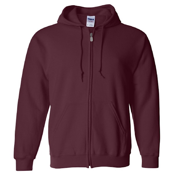 Gildan Heavy Blend Unisex Vuxen Full Zip Hooded Sweatshirt Top Maroon 2XL