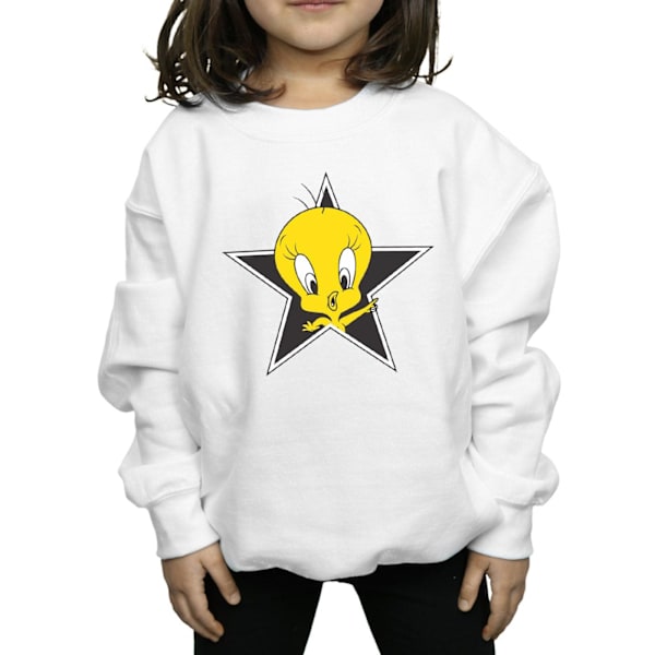 Looney Tunes Girls Tweety Pie Star Sweatshirt 7-8 år Vit White 7-8 Years