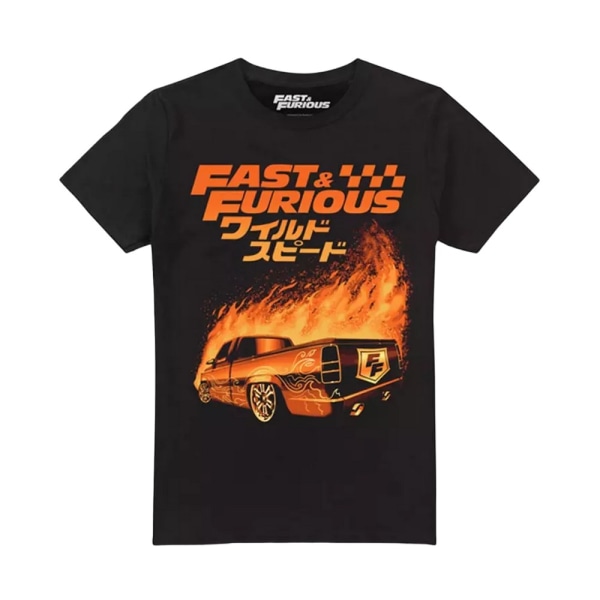 Fast & Furious Män Fire T-Shirt XL Svart Black XL
