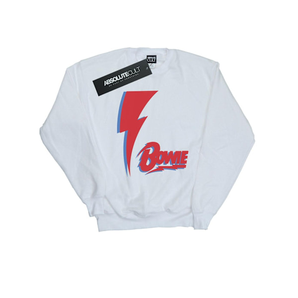 David Bowie Girls Red Bolt Sweatshirt 7-8 år Vit White 7-8 Years