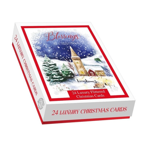 Out Of The Blue Winter Blessings Julkort (paket med 24) På White/Red One Size