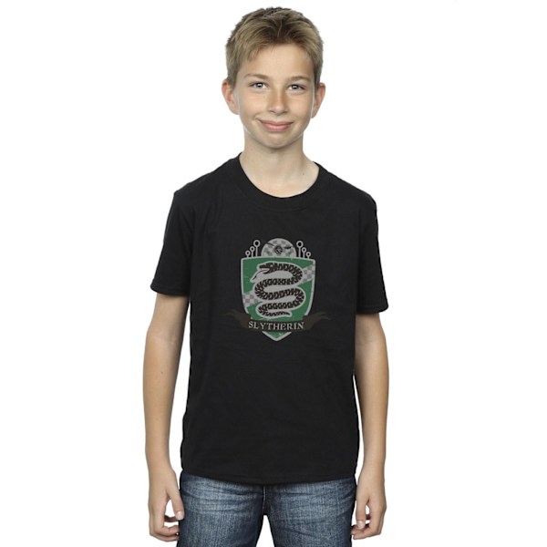 Harry Potter Boys Slytherin Bröstmärke T-shirt 9-11 år Svart Black 9-11 Years