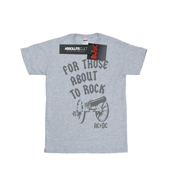 AC/DC Girls For Those About To Rock Cannon Bomull T-shirt 9-11 Sports Grey 9-11 Years