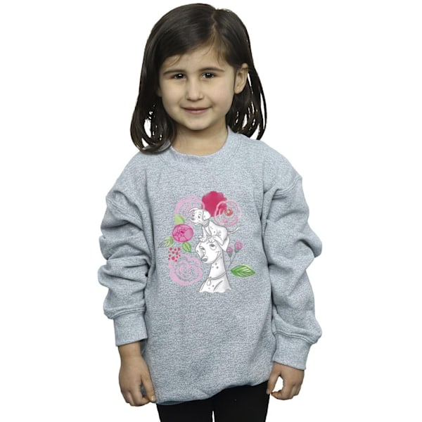 Disney Girls 101 Dalmatiner Blommor Sweatshirt 12-13 År Spor Sports Grey 12-13 Years