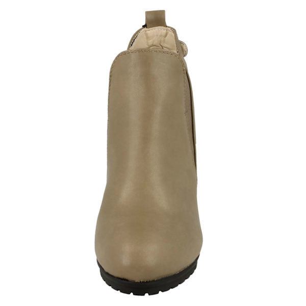 Spot On Dam/Dam Elastiska Chelsea Boots med Klack 5 UK Taupe Taupe 5 UK