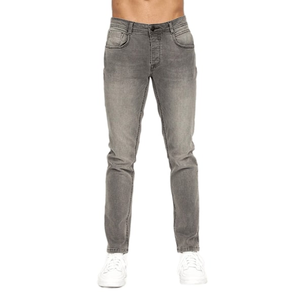 Crosshatch Mens Sheldons Slim Jeans 32L Ljusgrå Light Grey 32L