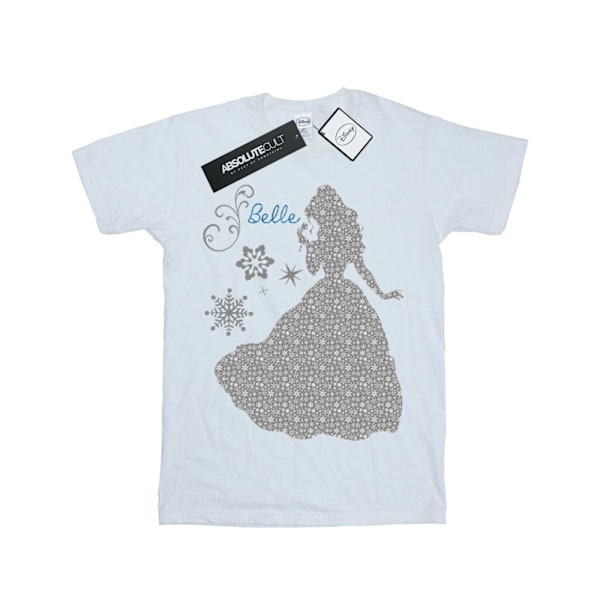 Disney Princess Girls Belle Jul Silhouette Bomull T-shirt White 7-8 Years