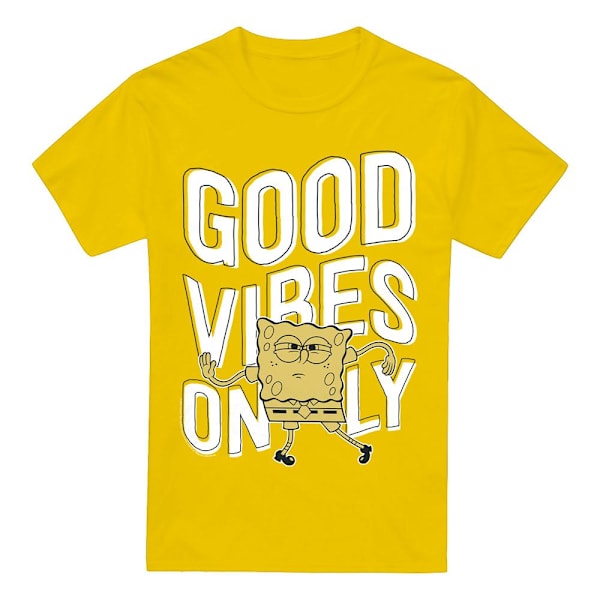 SvampBob Fyrkant Herr Good Vibes Only T-Shirt M Gul Yellow M